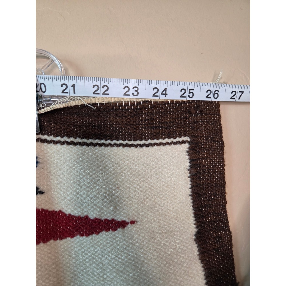Vintage Handwoven Ecuador Wool Wall Hanging Folk Art Llama Mountain Textile - Picture 4 of 5